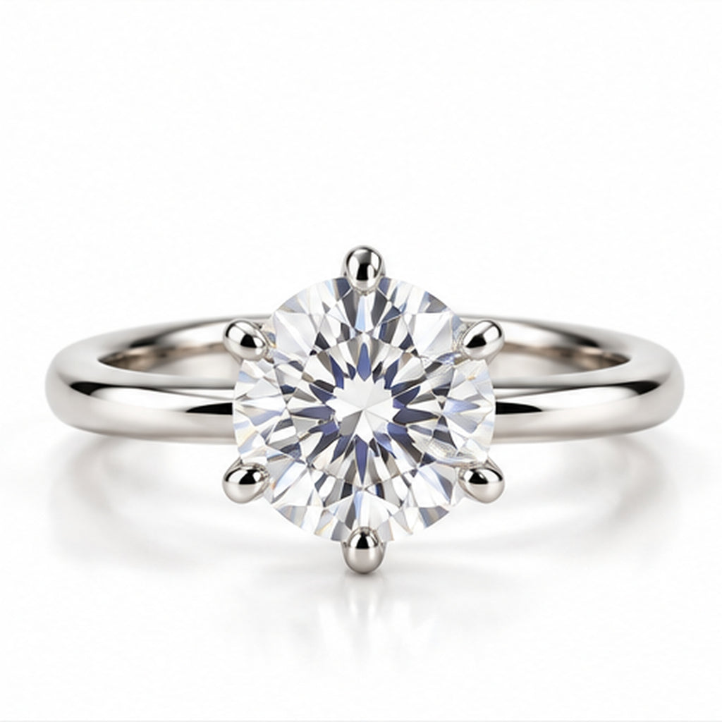 2.050ct Round Lab-Grown Diamond Six-Prong Solitaire Ring | 18K White Gold