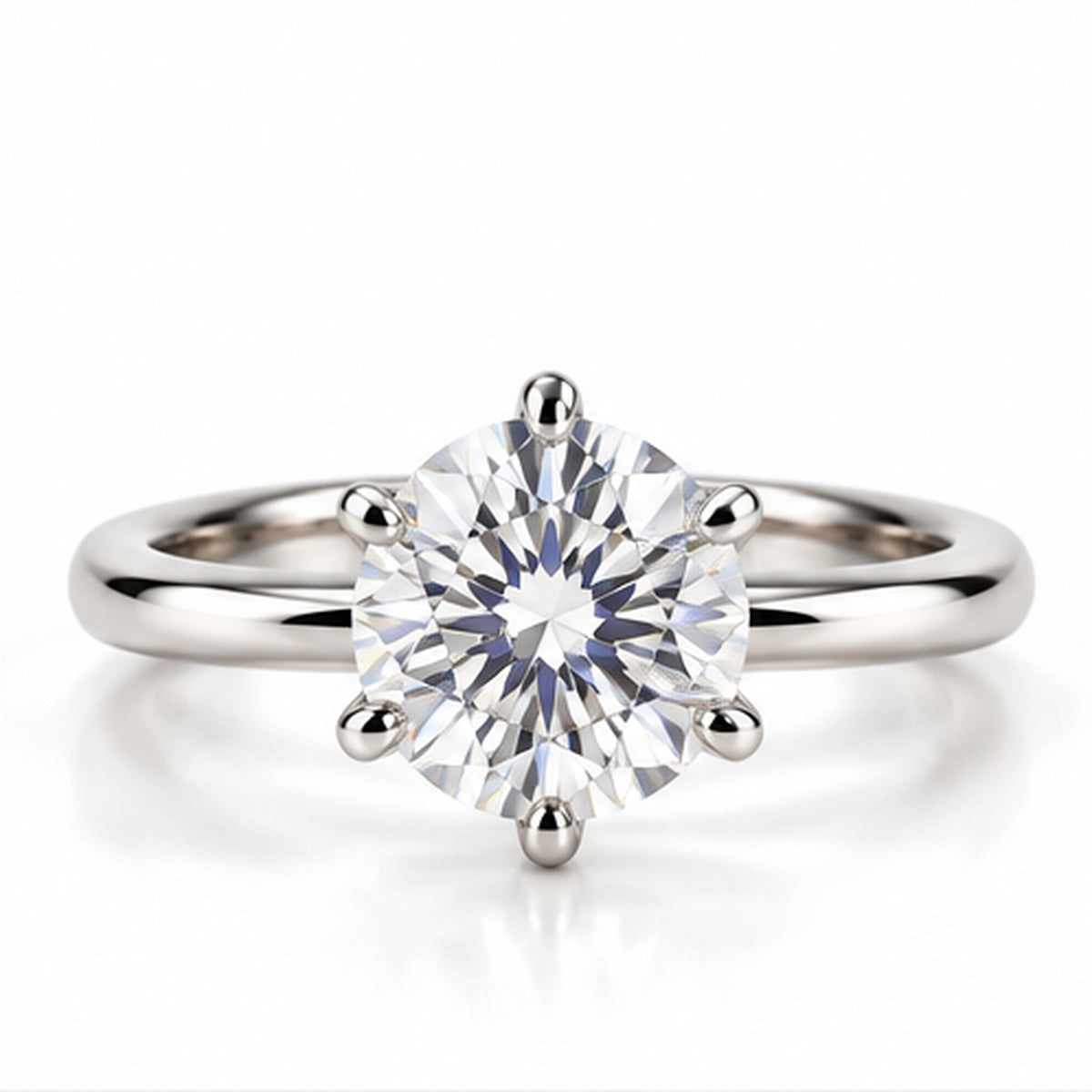 2.050ct Round Lab-Grown Diamond Six-Prong Solitaire Ring | 18K White Gold