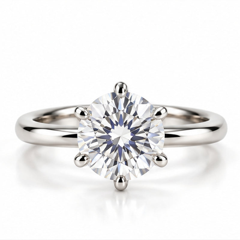 2.050ct Round Lab-Grown Diamond Six-Prong Solitaire Ring | 18K White Gold
