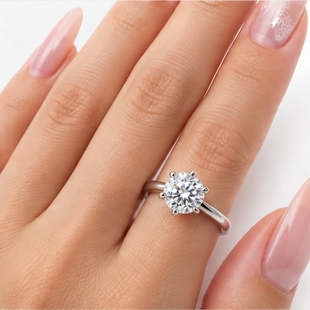 2.050ct Round Lab-Grown Diamond Six-Prong Solitaire Ring | 18K White Gold