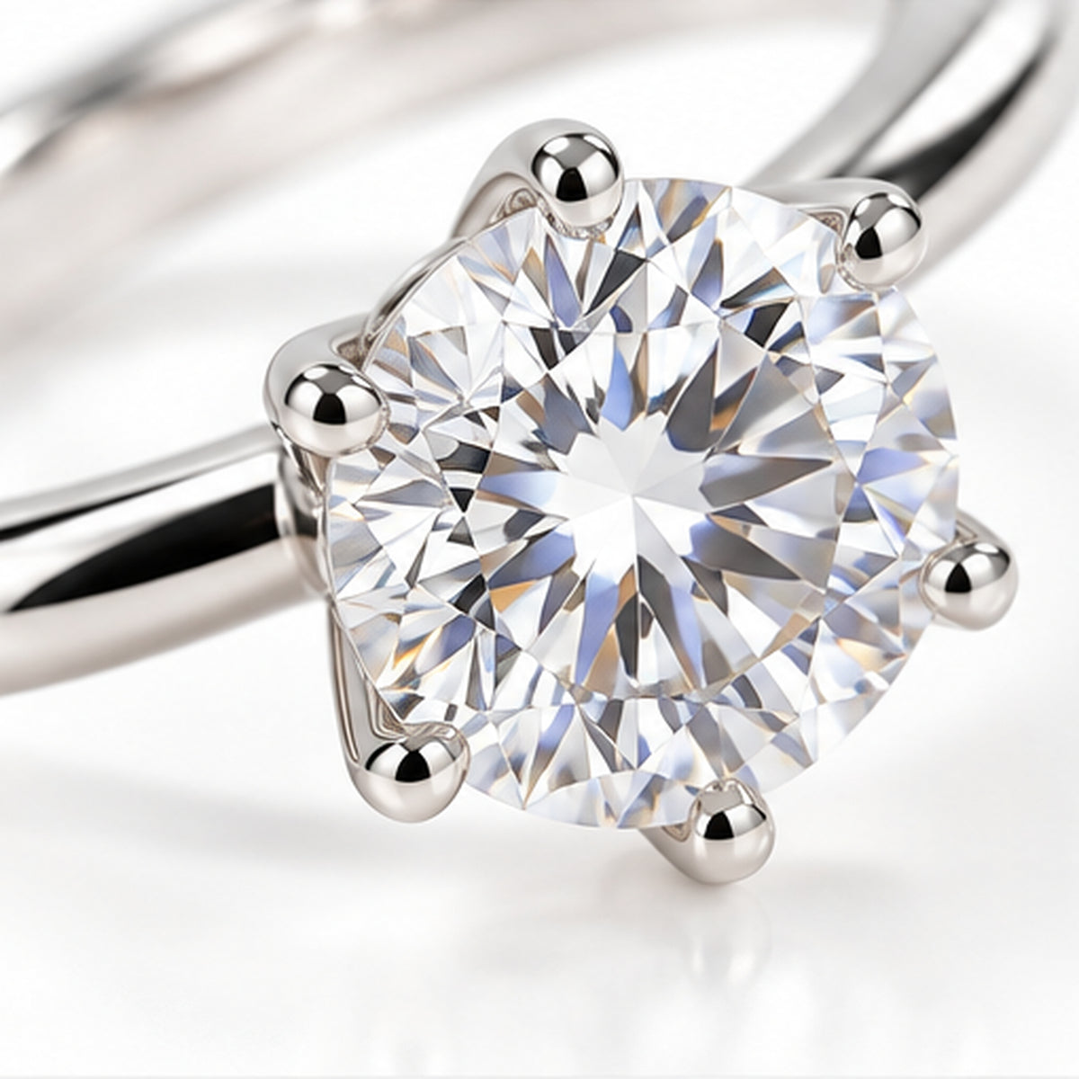 3.100ct Round Lab-Grown Diamond Six-Prong Solitaire Ring | PT950