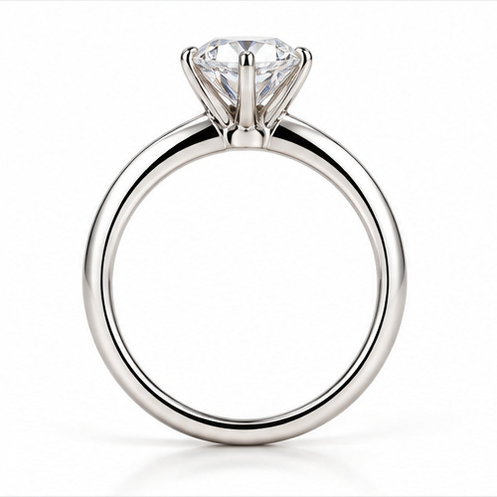 3.100ct Round Lab-Grown Diamond Six-Prong Solitaire Ring | PT950