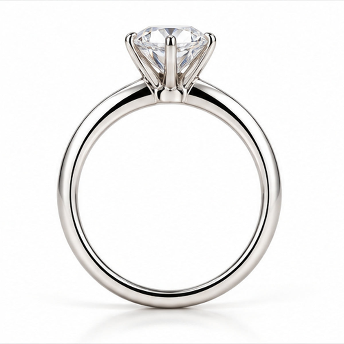 3.100ct Round Lab-Grown Diamond Six-Prong Solitaire Ring | PT950