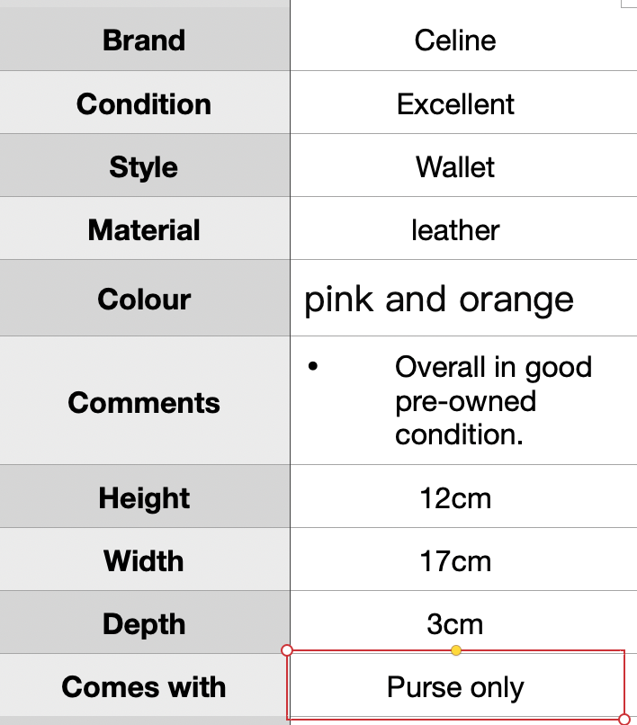 J2003 Celine Leather Continental Wallet - Pre Owned