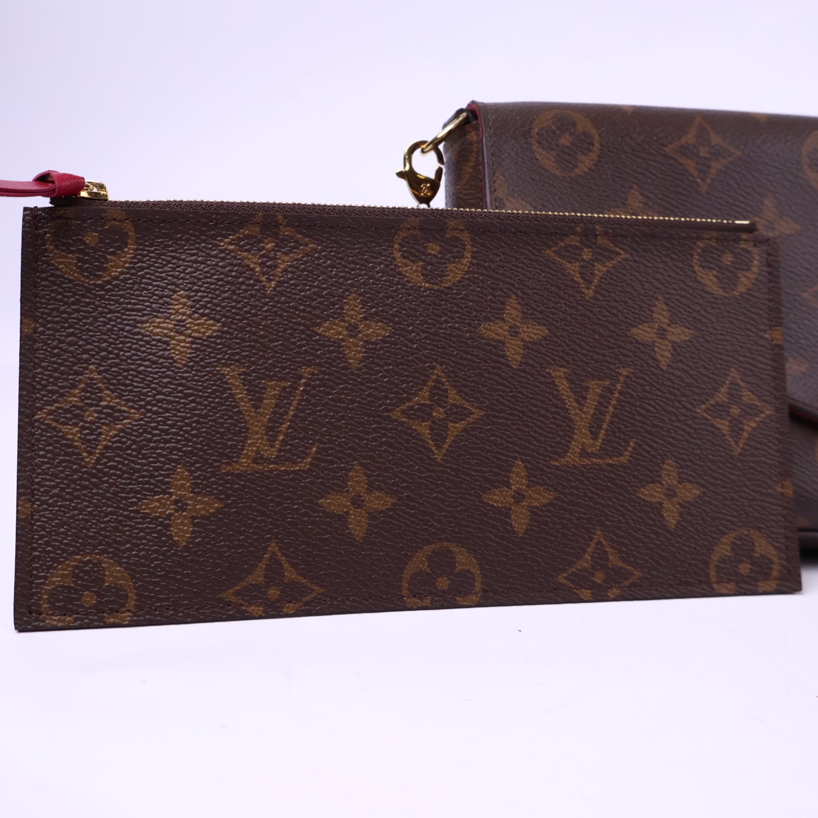 J2997 Louis Vuitton Mini Bag Felicie Pochette Monogram Canvas | Pre-Owned Like New Brown Monogram Canvas