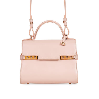 Delvaux Tempête Mini in Beige Supple Calfskin with Gold Hardware