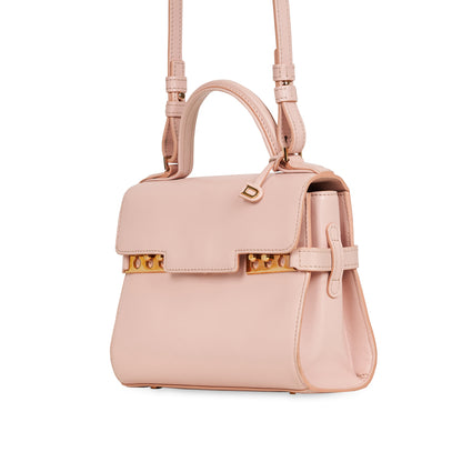 Delvaux Tempête Mini in Beige Supple Calfskin with Gold Hardware